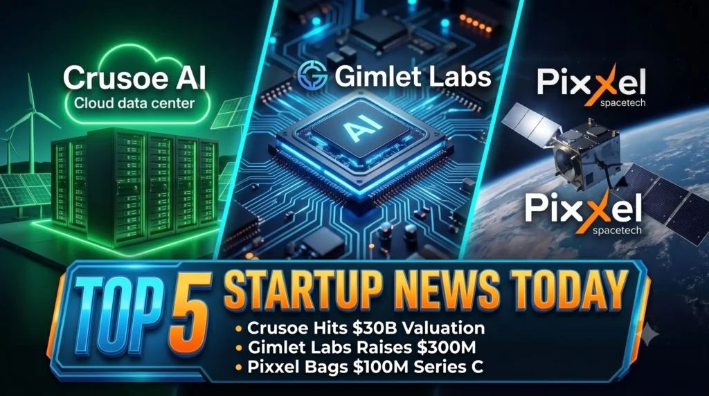 Top 5 Tech News Today Crusoe Closes $3B at $30B Valuation, Gimlet Labs Raises $300M, Pixxel Bags $100M