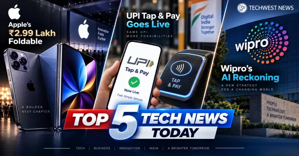 Top 5 Tech News Today: Apple's ₹2.99 Lakh Foldable, UPI Tap & Pay Goes Live, Wipro's AI Reckoning